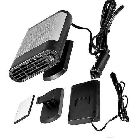 Chauffage de fenêtre électrique portable 12V pour voiture, séchoir, ventilateur de pare-brise, dégivreur et désembueur (gris) (1/4)