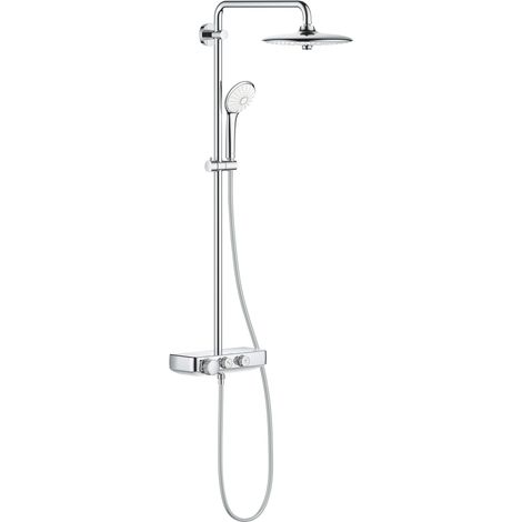 Grohe – Colonne de douche thermostatique 260 Mono – Mitigeur SmartControl mural – Douche de tête Euphoria 260 avec 3 jets – Flexible 1750mm