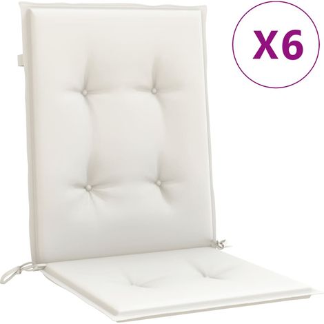 Coussins de chaise à dossier bas lot de 6 crème mélangé tissu (1/5)