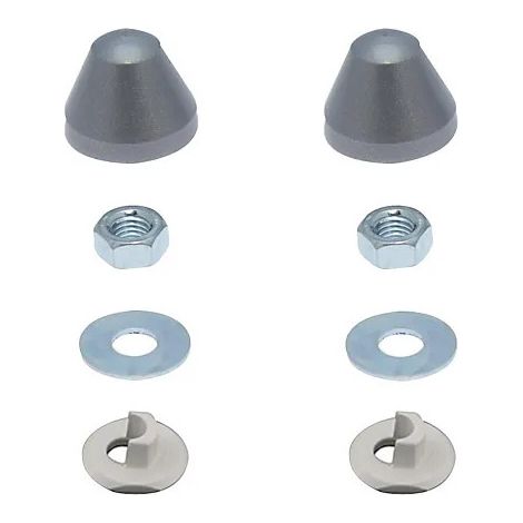 Set di 2 copribulloni grigio