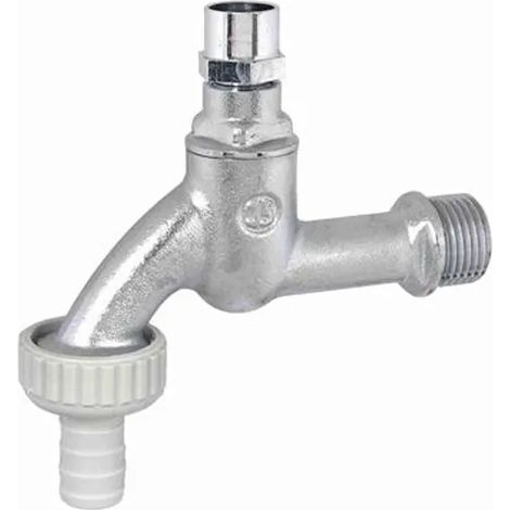 JS Grifo de jardín con racor para manguera, con cabezal de llave de vaso, 3/4'', cromo mate, 0017332020001