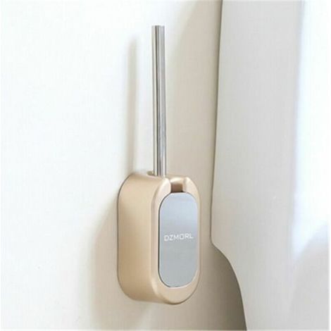 Brosse de toilette murale et support assortis, en acier inoxydable doré.-AquaForge (1/2)