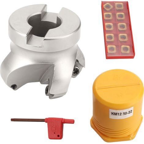 Testa di taglio a 4 taglienti con 10 inserti robusti e resistenti all'ossidazione per la lavorazione dei metalli - Prestazioni migliorate (1/5)