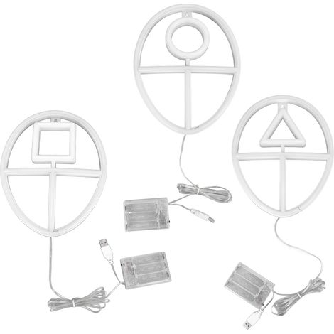 de 3 néons LED muraux style punk décoration pour chambre
