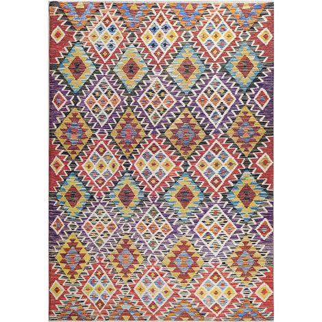 Tappeto rettangolare antiscivolo in cotone multicolor Antalya KILI09