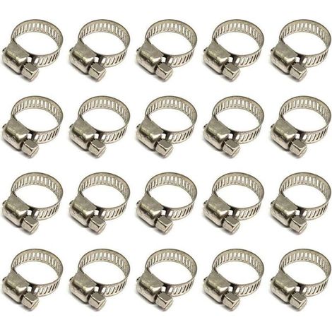 AIDUCHO 20 Pièces Collier De Serrage Tuyau, Collier De Serrage Tuyau Réglable 8-12mm, 304 Collier De Serrage Inox, Collier Serrage Métallique, Pour Tuyau, Home Gaz, Famille Tuyau D'eau, Câble, Robinet (1/5)