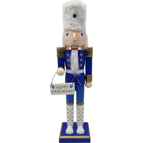Casse-Noisette En Bois De Hanoukka Statuette Décorative En Bois Pour Décoration Noël Casse-Noisette pour salon chambre comptoir de cuisine cheminée manteau de cheminée étagère (1/5)