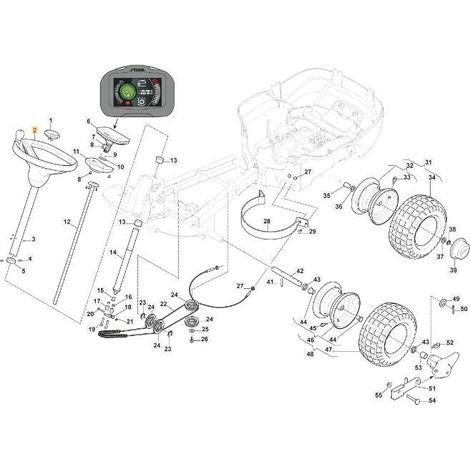 VOLANTE-POMELLO PKEL DX ORIGINALE STIGA - 387962003/0
