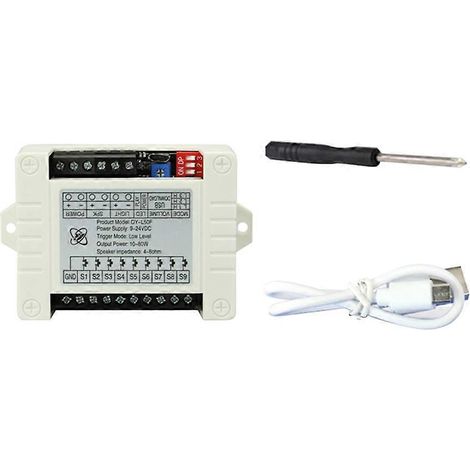 Module de diffusion vocale haute puissance 24 V, déclenchement haut/bas niveau, module de lecture MP3 multifonctionnel 1 à 1, C (1/5)