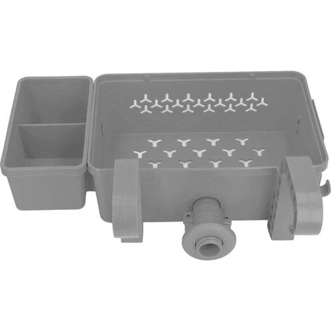 Panier de rangement de piscine épais suspendu avec porte-gobelet pour piscine de 5,8 cm ou moins, barre supérieure pour boissons et serviettes, gris foncé (1/5)