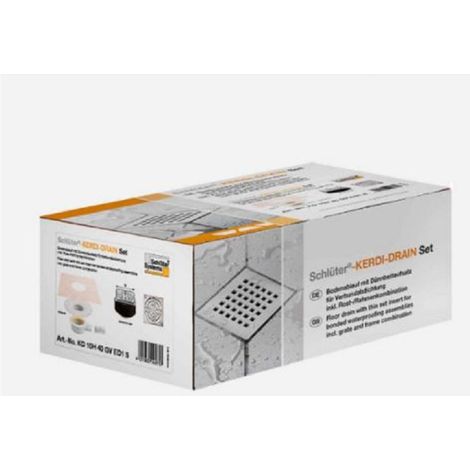 Kit d'évacuation Schlüter KERDI-DRAIN DN 50 – Siphon intégré – Débit 0,6 l/s pour 2 cm d'eau – Grille acier inox CLASSIC