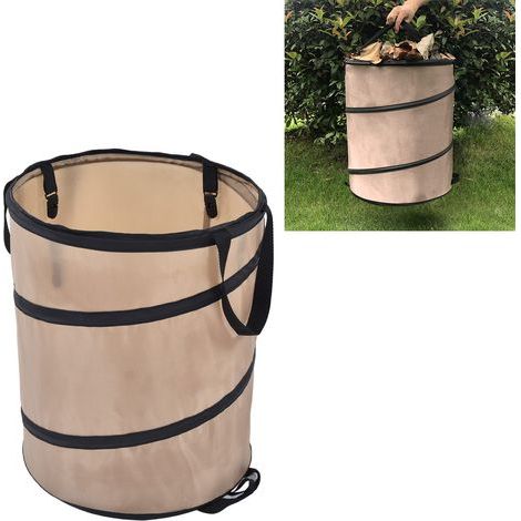37.8L Poubelle Pliable Feuilles Ressort Acier Renforcé Tissu Oxford Conteneur Compact Petit Format (1/5)