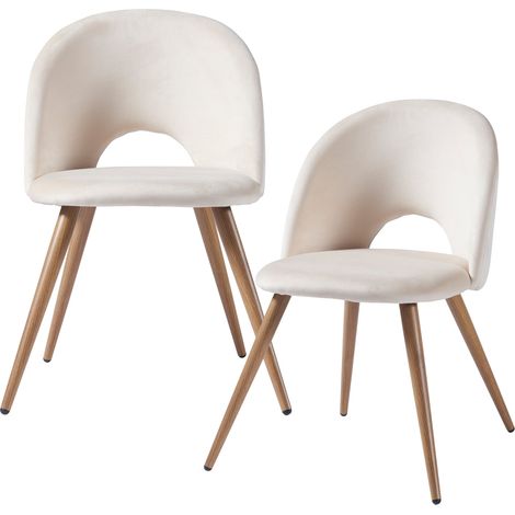 Set di 2 sedie da pranzo/soggiorno/cucina dal design moderno 77 x 50 x 55 cm beige 030009626