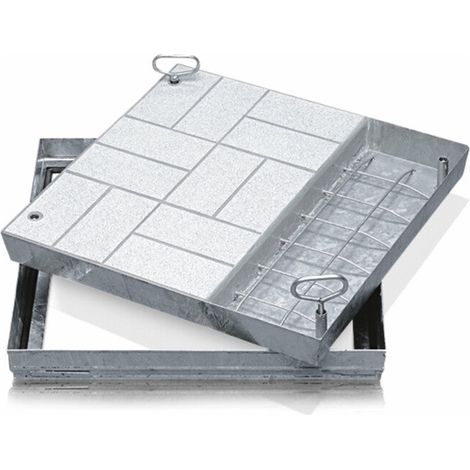[NEUWERTIG] B-Ware ZARGES Schachtabdeckung Abdeckung Schacht Stahl verzinkt 500 x 500 mm EPDM