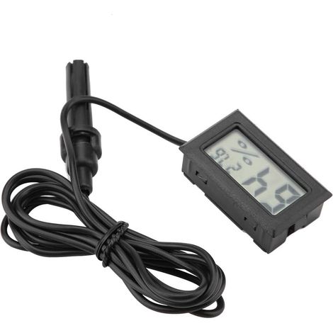 Mini-Thermometer-Hygrometer, integrierter digitaler LCD-Feuchtigkeitsmesser mit externer Sonde für Inkubatoren, Brutapparate, Reptilienbecken, Aquarien, Tanks