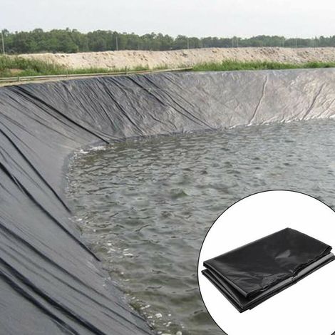 Feuille lourde en caoutchouc noir 2M x 3M – Doublure de bassin à poissons – Membrane HDPE anti-fuites pour aquaculture
