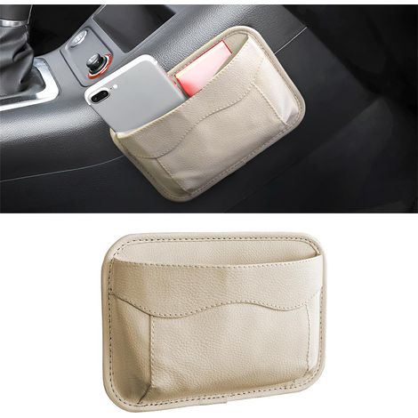 Organiseur Latéral pour Siège de Voiture Mini Organiseur en Cuir Pochette Latérale de Rangement pour Auto pour Organiser Documents (1/5)