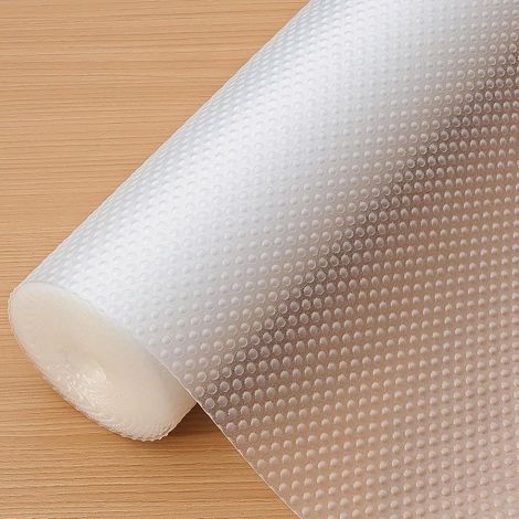 (Transparent Point, 45x500cm)Tapis Fond de Tiroir, Protection pour Organiseurs de Tiroirs de Cuisine, Rouleau Protege Etagere Placard Frigo Non adhésif, Antidérapant Plastique Film Protecteur (1/5)