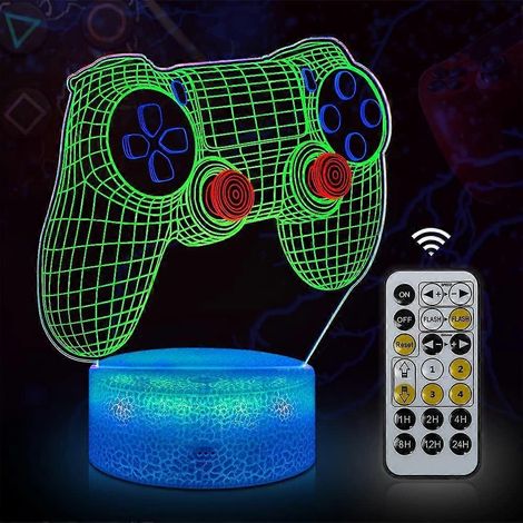 Verbesserter 3-in-1-Gamecontroller mit 3D-Nachtlicht, mehrfarbigem, dimmbarem Nachtlicht und Fernbedienung, ideal für Gamer in der Weihnachtszeit. (1/5)