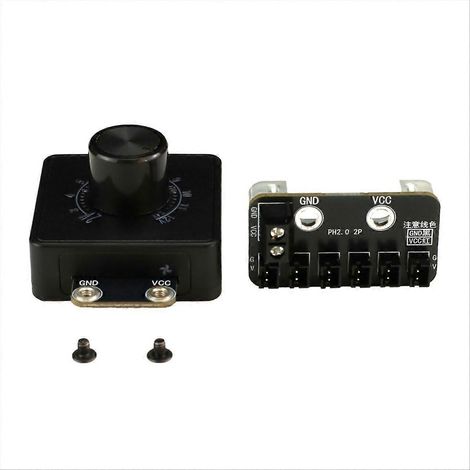 2-poliger 12V/24V DC-Lüfterdrehzahlregler mit Kühlkörpern, DIY-Computer-Flüssigkeitskühlungspumpe, Abwärtsspannungsmodul A (1/5)
