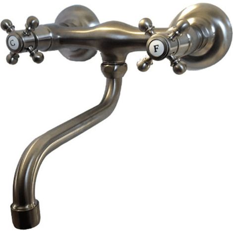 Mezclador de cocina de pared PAINI Tiffany Steel Grey