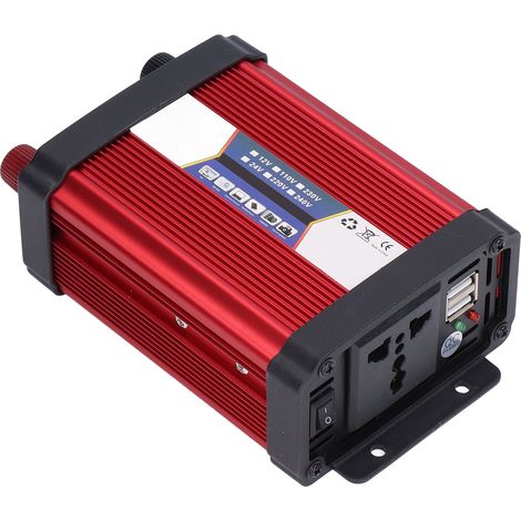 Onduleur auto 1000W 24V vers 110V onde modifiée chargeur USB pour vehicule convertisseur avec pinces fils et allume cigare (1/5)