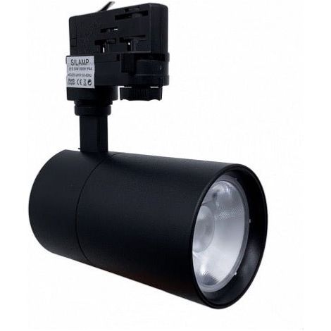 Spot LED sur Rail 30W 80° Compact Triphasé NOIR - Unité / Blanc Froid - SILUMEN (1/5)