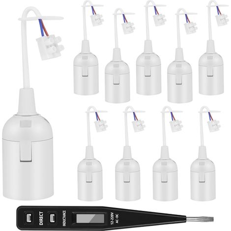 10PCS Douille E27 avec Fil, Douille de Lampe + Testeur de Tension VDE (1/5)