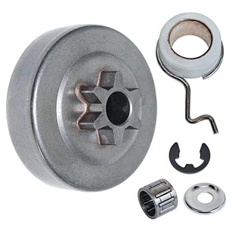 3/8 Zoll Kettenrad-Kupplungstrommel-Set – 6 Zähne für Stihl MS171 MS181 MS211 Kettensägen-Ersatzteile mit Nadelkäfig-Lagerclip, Schneckengetriebe (1/5)