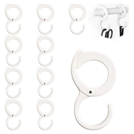 Lot de 10 crochets en S pour bord de table, crochets robustes pour placard, crochets multifonctionnels et réglables en S (1/5)