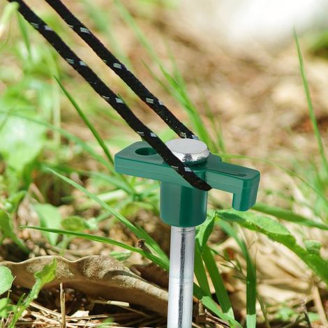 Hellgrüne Sardinen, 10er-Set, Bodenanker für harten Boden, 25 cm, Pfahl, verzinkter Stahl, Stück (1/5)