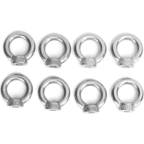 Écrous à œil inox M8 8 pièces, outils de levage extérieur pour marine, yachts, bateaux à moteur, navires d'assaut, charge 140 kg (1/5)