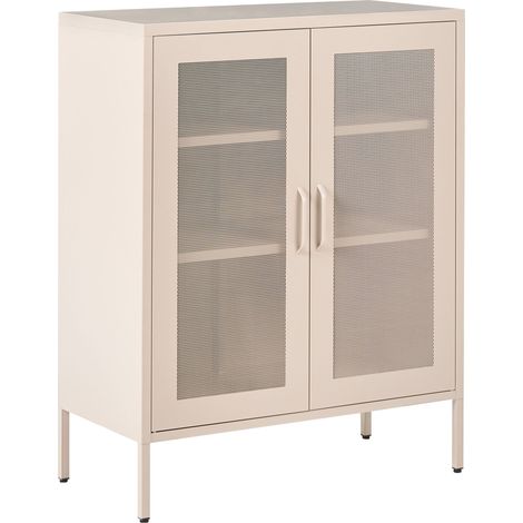 Credenza da ufficio in acciaio 2 ante e 3 ripiani beige chiaro Wakatipu