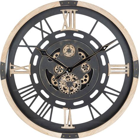 Orologio meccanico in legno d80cm - Atmosphera créateur d'intérieur (1/4)