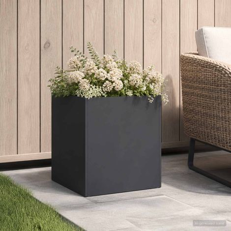 vidaXL Macetero de Jardín Negro 20 x 20 x 20 cm Acero laminado en frío (1/5)