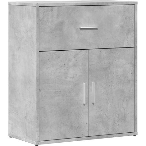Buffet bahut commode armoire meuble de rangement organisateur cuisine salle de séjour salon 60 x 31 x 70 cm bois d'ingénierie gris (1/5)