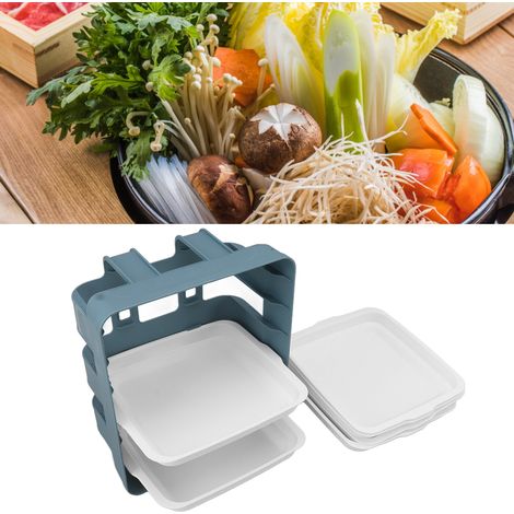 Ensemble de vaisselle rectangulaire créatif, assiette à accompagnement en plastique pour plat chaud (1/5)