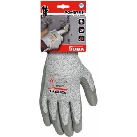 Guante Anticorte Xl10 Palma Poliuretano Dyneema Fibra Gris Juba