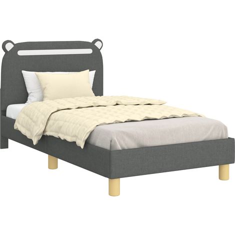 Maison Exclusive - Kinderbettgestell mit Kopfteil Dunkelgrau 80 x