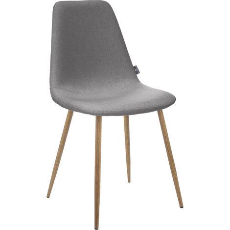 Lot de 2 chaises style Vintage "Marylin" pieds métal imitation hêtre Atmosphera - Gris foncé - Gris foncé - (1/2)