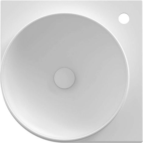 Ravak Yard - Lavabo de esquina, 45x45 cm, sin rebosadero, agujero para grifo, blanco mate XJX0E245001 (1/5)