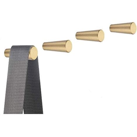 CCYKXA  4er-Set konische Wandhaken (40 x 15 mm) aus massivem Messing in Goldoptik – für Bad, Küche und Kleideraufbewahrung – langlebig, dekorativ und modern