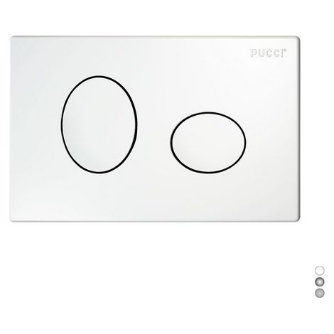PLACCA PER CASSETTA INCASSO PUCCI ECO 2 PULSANTI ELLISSE MOD.2014- Cromo-Satinata- PUCCI- pezzi 1
