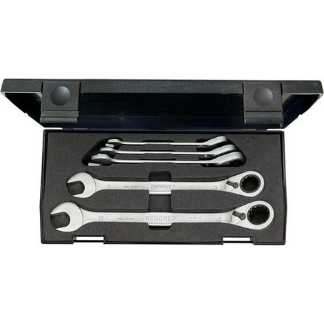 Gedore Satz Maulschlüssel mit Ringratsche, umschaltbar 5-tlg. 8-19 mm (1/5)