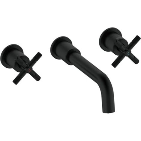 Bristan Cruzar 3-Hole Bath Filler Tap Wall Mounted - Black (1/5)