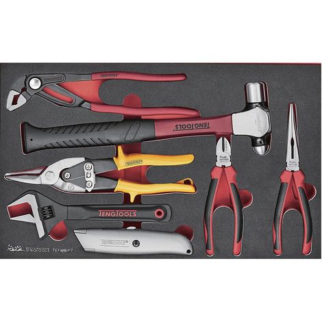 Set de pinces, clé et marteau, 7 pcs Teng Tools TEFMB7