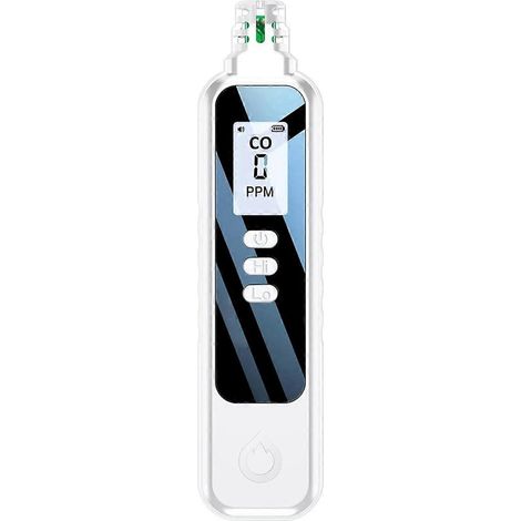 Détecteur de monoxyde de carbone portable pour les voyages, détecteur de CO portatif avec écran LCD, alimenté par 2 piles AAA, (blanc) (1/4)