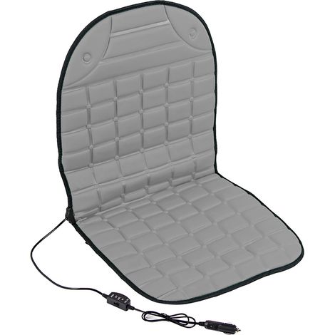 Coussin chauffant épaississant pour siège de voiture, coussin de siège chauffant 12V, gris (1/5)