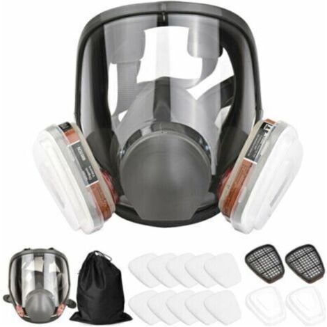 Masque complet 16 en 1 Masque complet en silicone Masque complet + filtre boîte filtre coton Ensemble de 7 pièces pour prévenir l'ammoniac (1/5)