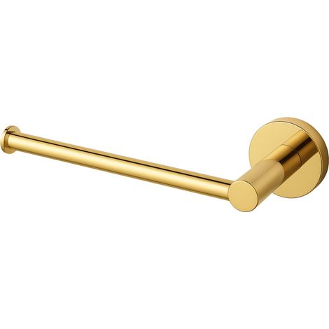 BALNEO - porte-papier toilette en acier inox doré brillant - dérouleur QUBE inoxydable - support papier WC en métal (1/3)